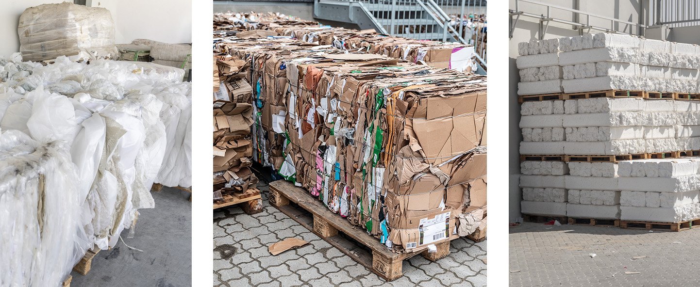 odpady logistyczne sprasowane w belownicy